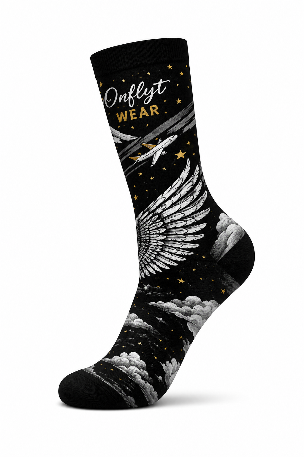 ONFLYT Wear Runway & Clouds Aviation Socks