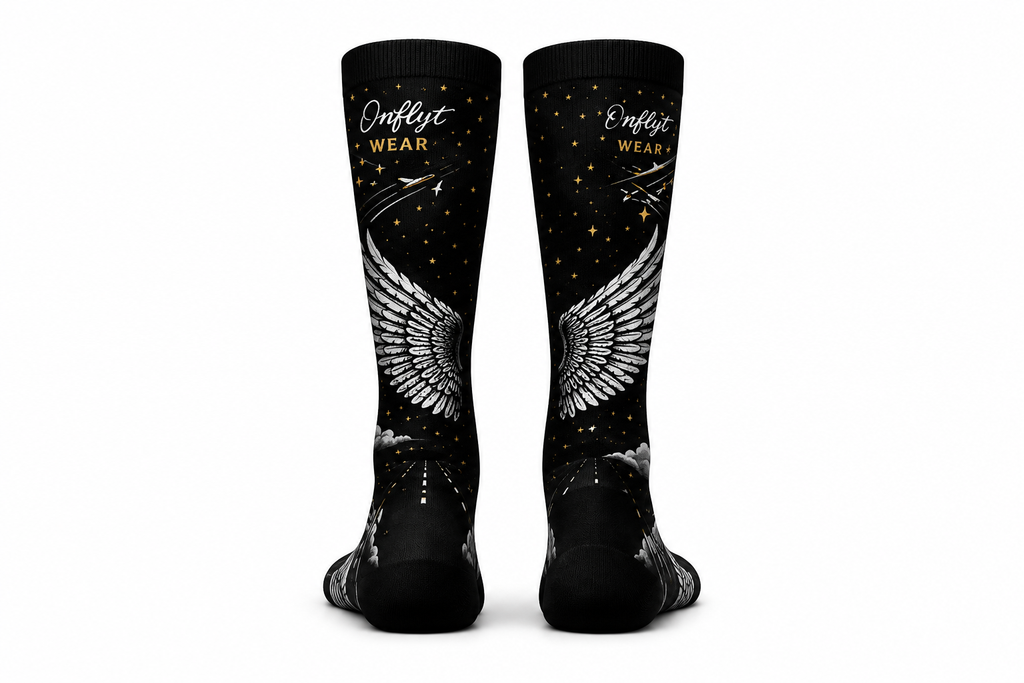 ONFLYT Wear Runway & Clouds Aviation Socks
