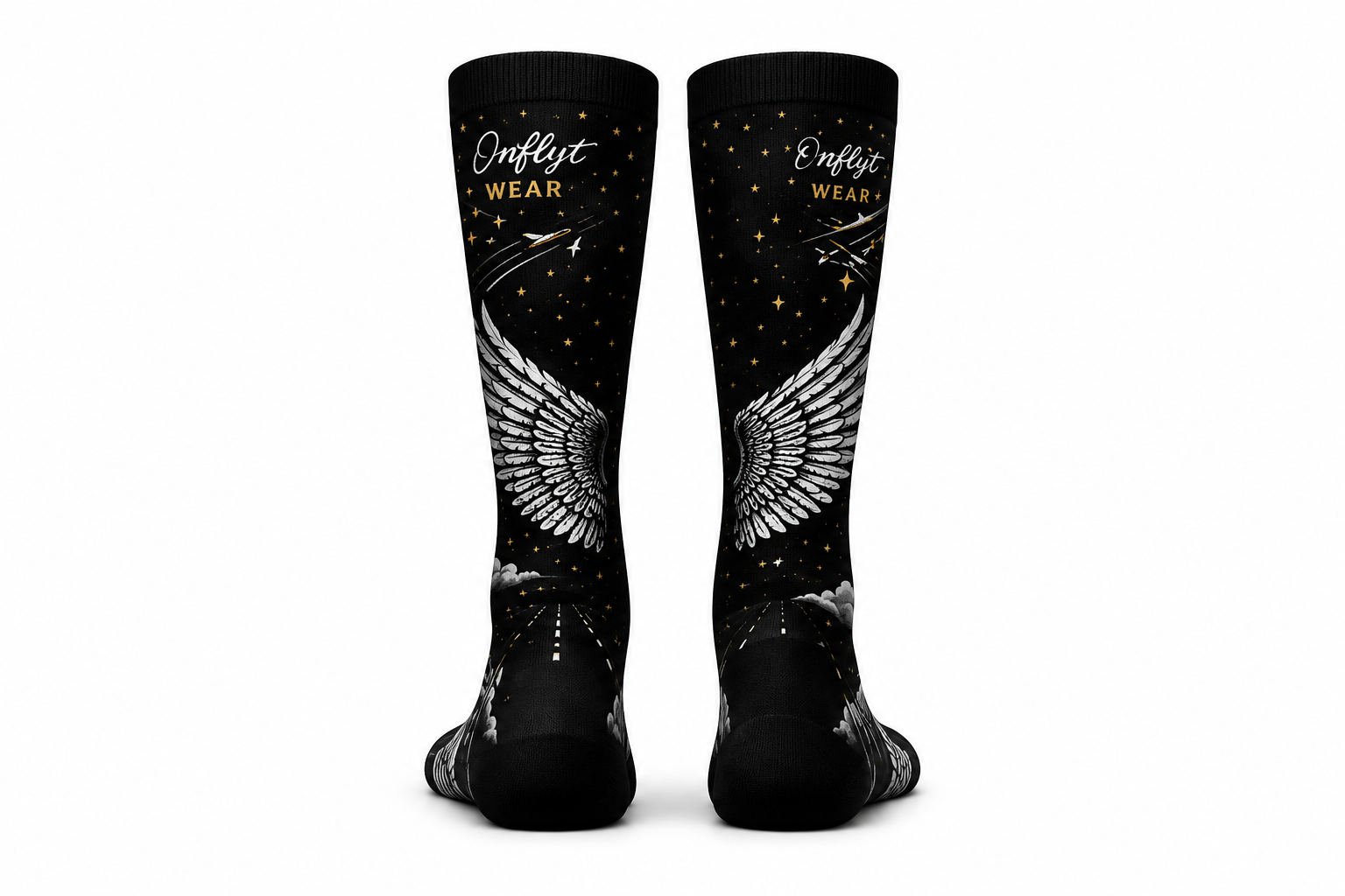 ONFLYT Wear Runway & Clouds Aviation Socks